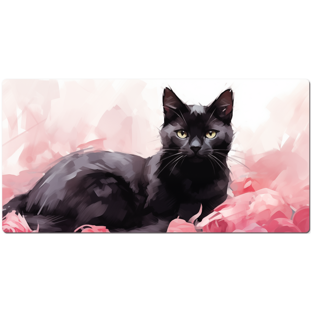 Desk Mat - Black On Pink